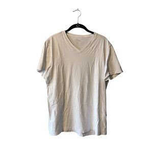 J. Crew Men's Broken In White Cotton V Neck Short Sleeve T Shirt